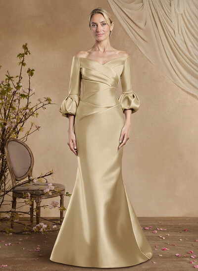 Trumpet/Mermaid Off-The-Shoulder Satin Mother Of The Bride Dresses