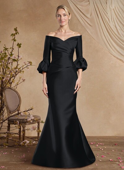 Trumpet/Mermaid Off-The-Shoulder Satin Mother Of The Bride Dresses