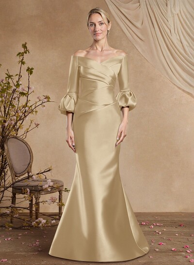Trumpet/Mermaid Off-The-Shoulder Satin Mother Of The Bride Dresses
