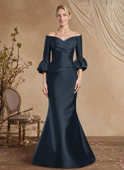 Trumpet/Mermaid Off-The-Shoulder Satin Mother Of The Bride Dresses