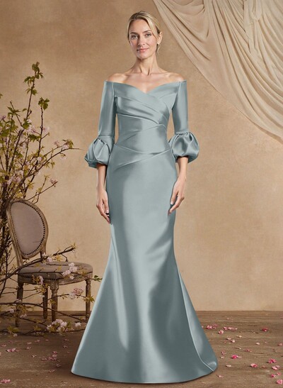 Trumpet/Mermaid Off-The-Shoulder Satin Mother Of The Bride Dresses