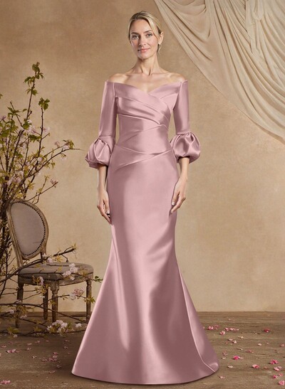 Trumpet/Mermaid Off-The-Shoulder Satin Mother Of The Bride Dresses