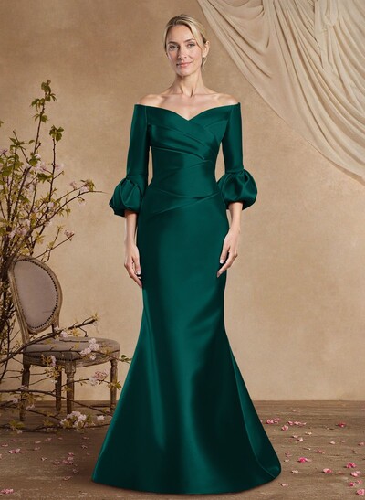 Trumpet/Mermaid Off-The-Shoulder Satin Mother Of The Bride Dresses