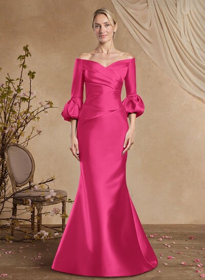 Trumpet/Mermaid Off-The-Shoulder Satin Mother Of The Bride Dresses