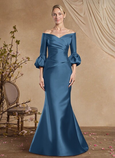 Trumpet/Mermaid Off-The-Shoulder Satin Mother Of The Bride Dresses