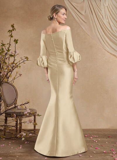 Trumpet/Mermaid Off-The-Shoulder Satin Mother Of The Bride Dresses