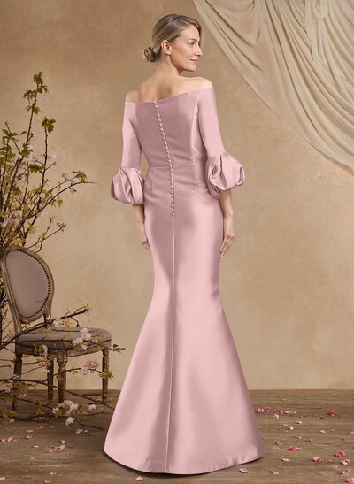 Trumpet/Mermaid Off-The-Shoulder Satin Mother Of The Bride Dresses