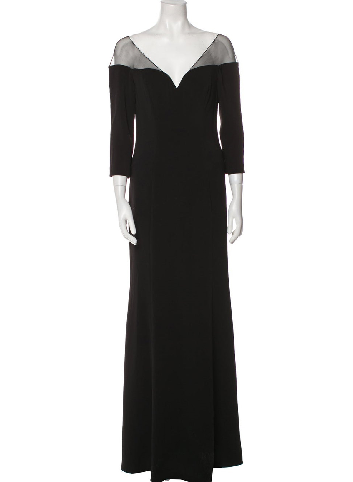 Sheath V-Neck 3/4 Sleeves Floor-Length Mother Of The Bride Dresses