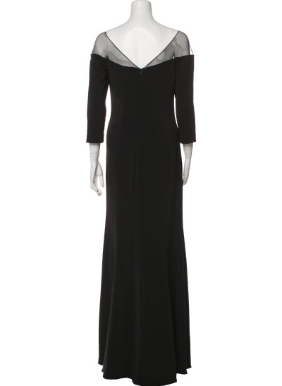 Sheath V-Neck 3/4 Sleeves Floor-Length Mother Of The Bride Dresses