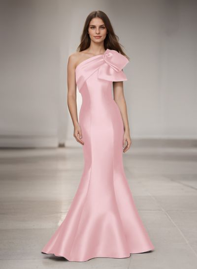 Trumpet/Mermaid One-Shoulder Satin Mother Of The Bride Dresses With Bow(s)