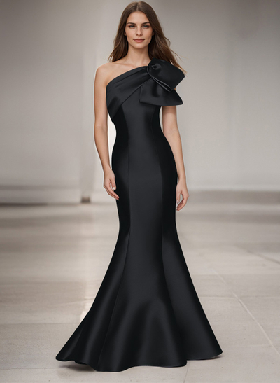 Trumpet/Mermaid One-Shoulder Satin Mother Of The Bride Dresses With Bow(s)