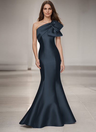 Trumpet/Mermaid One-Shoulder Satin Mother Of The Bride Dresses With Bow(s)