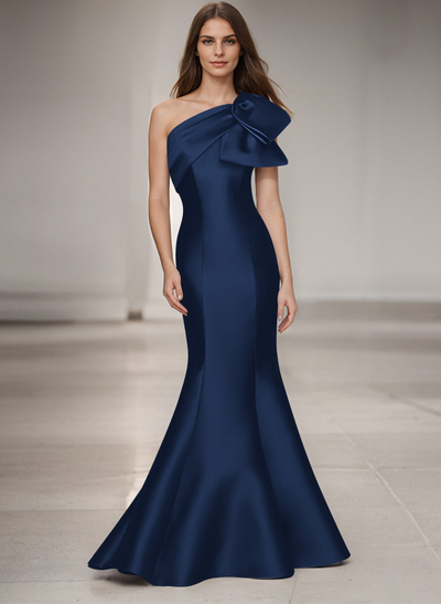 Trumpet/Mermaid One-Shoulder Satin Mother Of The Bride Dresses With Bow(s)