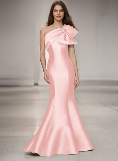 Trumpet/Mermaid One-Shoulder Satin Mother Of The Bride Dresses With Bow(s)