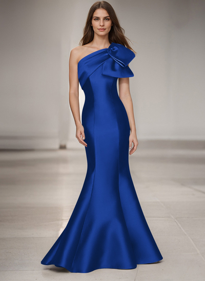 Trumpet/Mermaid One-Shoulder Satin Mother Of The Bride Dresses With Bow(s)