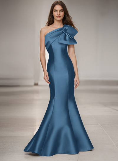 Trumpet/Mermaid One-Shoulder Satin Mother Of The Bride Dresses With Bow(s)
