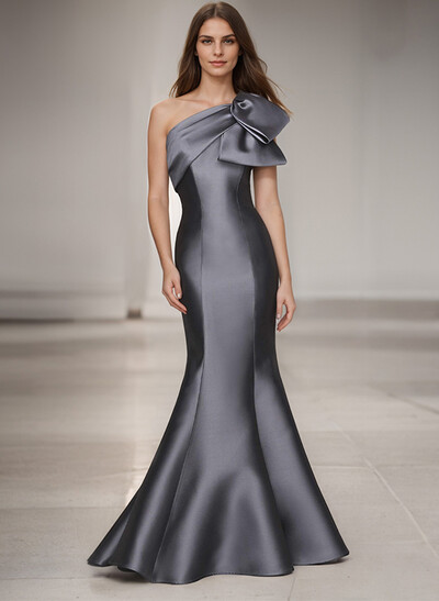 Trumpet/Mermaid One-Shoulder Satin Mother Of The Bride Dresses With Bow(s)