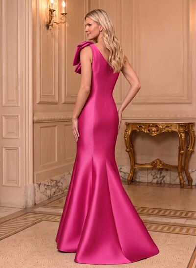 Trumpet/Mermaid One-Shoulder Satin Mother Of The Bride Dresses With Bow(s)