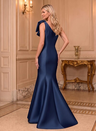 Trumpet/Mermaid One-Shoulder Satin Mother Of The Bride Dresses With Bow(s)