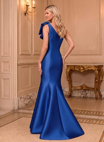 Trumpet/Mermaid One-Shoulder Satin Mother Of The Bride Dresses With Bow(s)