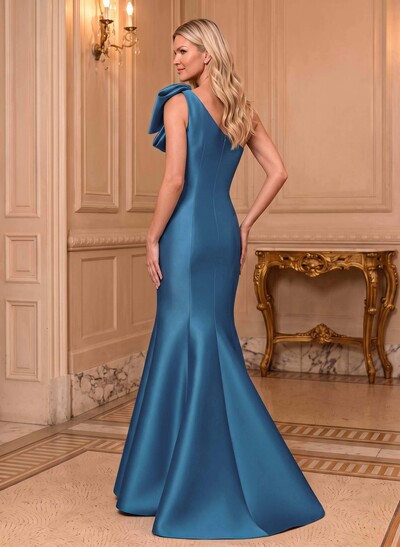 Trumpet/Mermaid One-Shoulder Satin Mother Of The Bride Dresses With Bow(s)