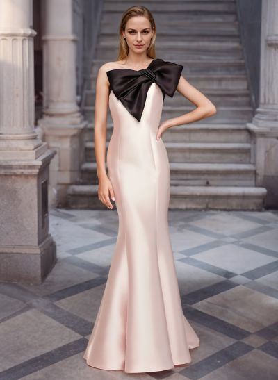 Trumpet/Mermaid One-Shoulder Satin Mother Of The Bride Dresses With Bow