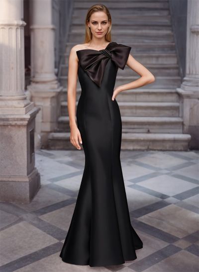 Trumpet/Mermaid One-Shoulder Satin Mother Of The Bride Dresses With Bow