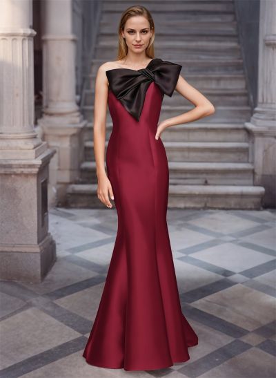 Trumpet/Mermaid One-Shoulder Satin Mother Of The Bride Dresses With Bow