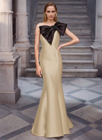 Trumpet/Mermaid One-Shoulder Satin Mother Of The Bride Dresses With Bow