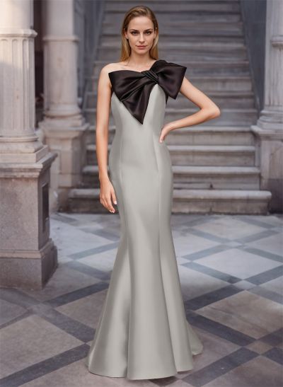 Trumpet/Mermaid One-Shoulder Satin Mother Of The Bride Dresses With Bow