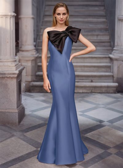 Trumpet/Mermaid One-Shoulder Satin Mother Of The Bride Dresses With Bow