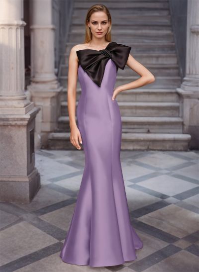 Trumpet/Mermaid One-Shoulder Satin Mother Of The Bride Dresses With Bow