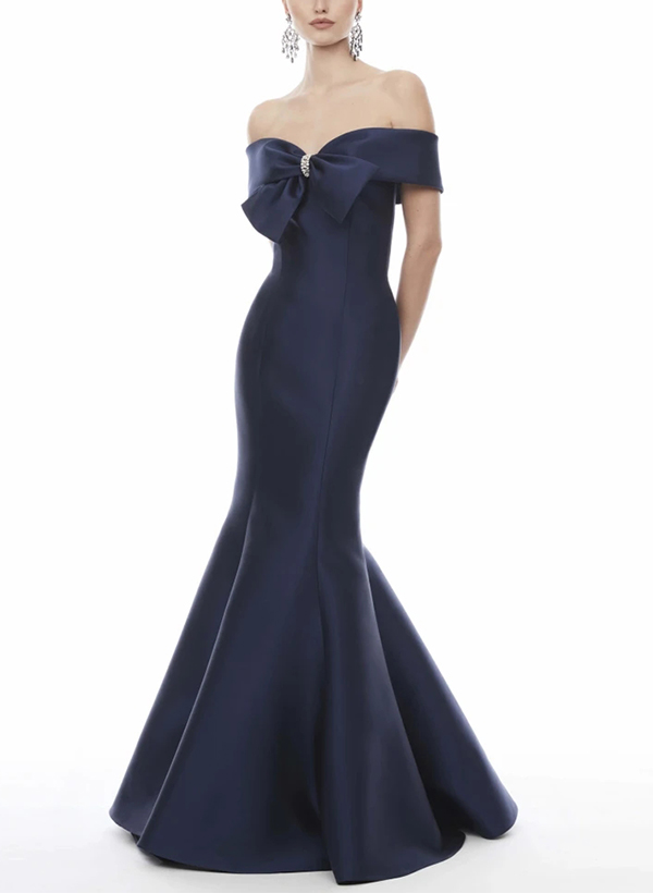 Trumpet/Mermaid Strapless Satin Evening Dresses With Bow(s)