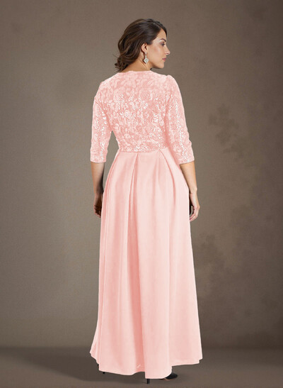 A-Line V-Neck 1/2 Sleeves Chiffon/Lace Mother Of The Bride Dresses With Pockets