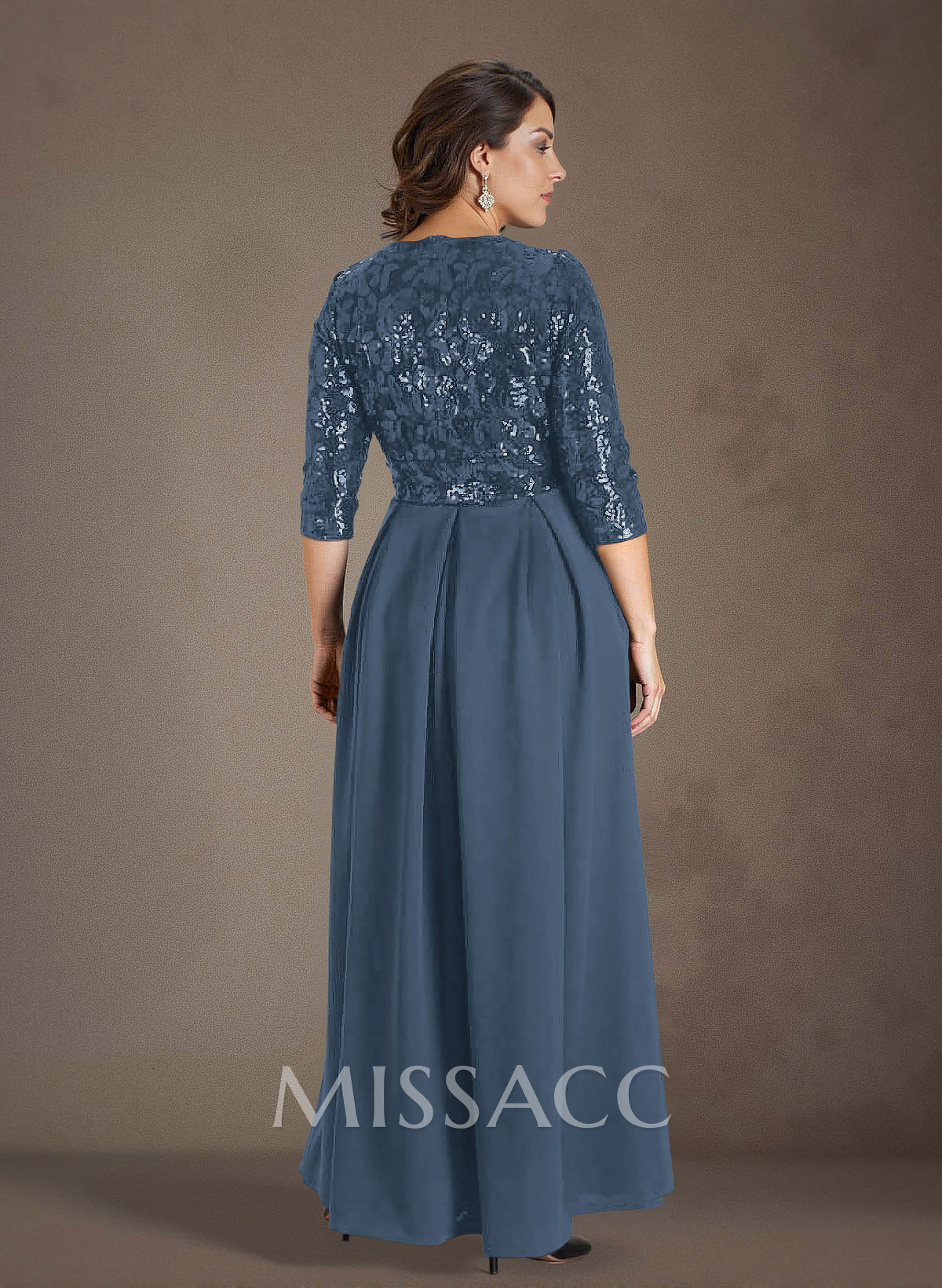 A-Line V-Neck 1/2 Sleeves Chiffon/Lace Mother Of The Bride Dresses With Pockets A-Line V-Neck 1/2 Sleeves Chiffon/Lace Mother Of The Bride Dresses With Pockets