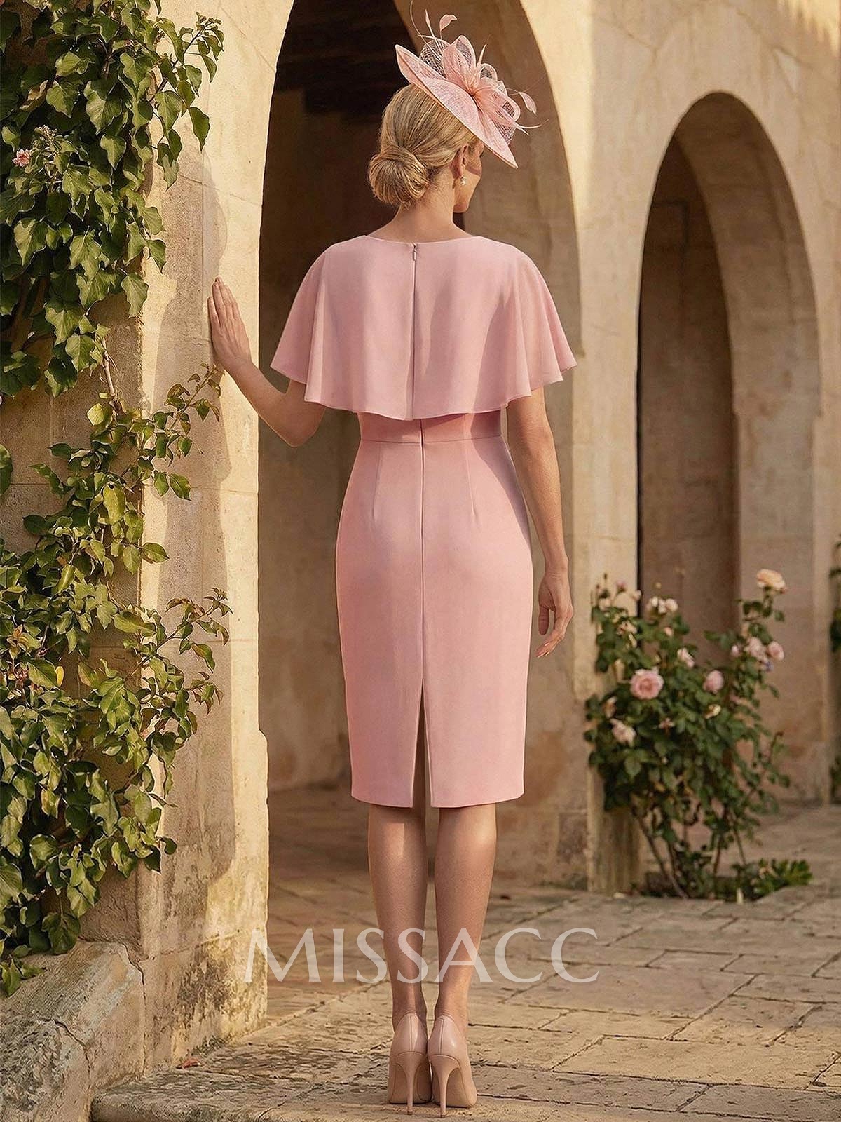 Sheath/Column V-Neck Chiffon Mother Of The Bride Dresses With Cascading Ruffles