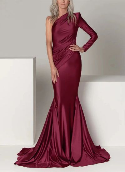 Trumpet/Mermaid One-Shoulder Silk Like Satin Mother Of The Bride Dresses