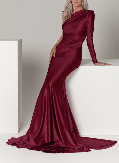 Trumpet/Mermaid One-Shoulder Silk Like Satin Mother Of The Bride Dresses