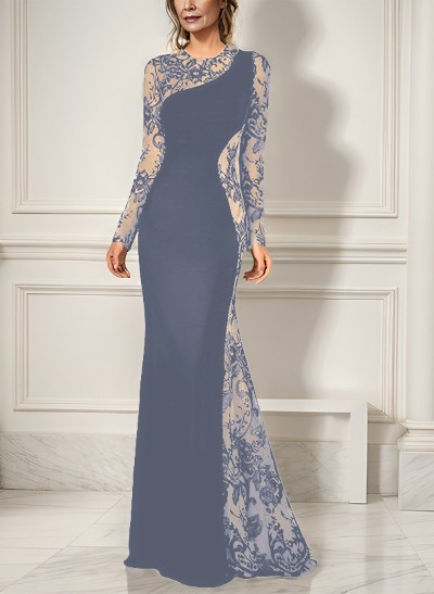 Trumpet/Mermaid Long Sleeves Lace/Elastic Satin Mother Of The Bride Dresses