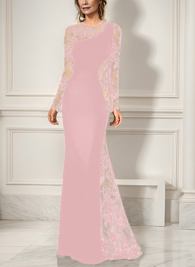 Trumpet/Mermaid Long Sleeves Lace/Elastic Satin Mother Of The Bride Dresses