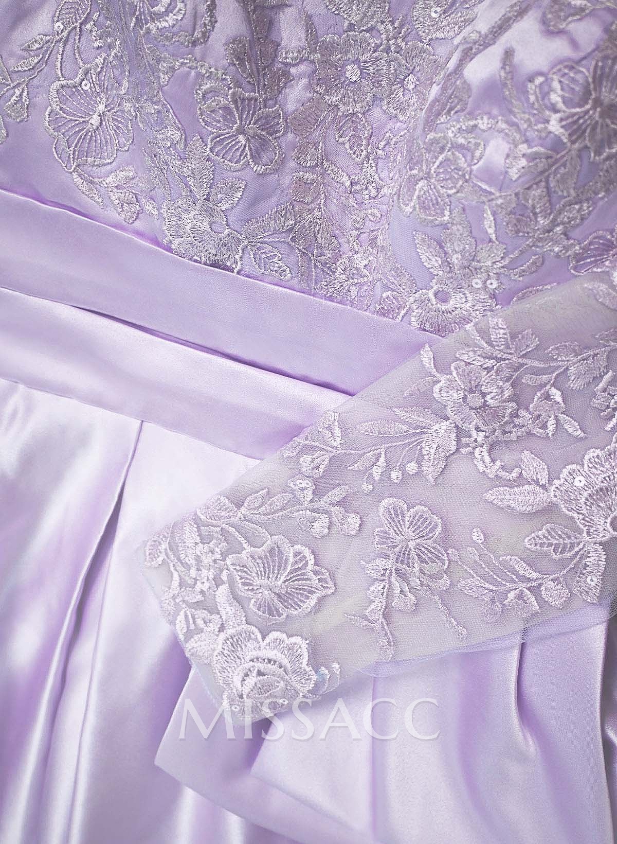 A-Line Off-The-Shoulder 3/4 Sleeves Sweep Train Lace/Satin Mother Of The Bride Dresses With Split Front A-Line Off-The-Shoulder 3/4 Sleeves Sweep Train Lace/Satin Mother Of The Bride Dresses With Split Front