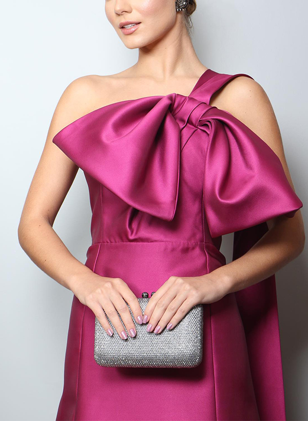 A-Line One-Shoulder Satin Mother Of The Bride Dresses With Bow(s)