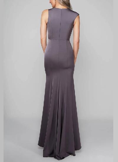 Trumpet/Mermaid V-Neck Silk Like Satin Mother Of The Bride Dresses