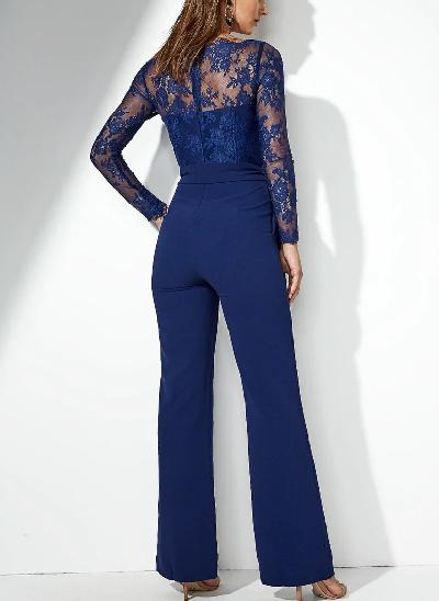 Elegant Lace Jumpsuit/Pantsuit Long Sleeves Mother Of The Bride Dresses