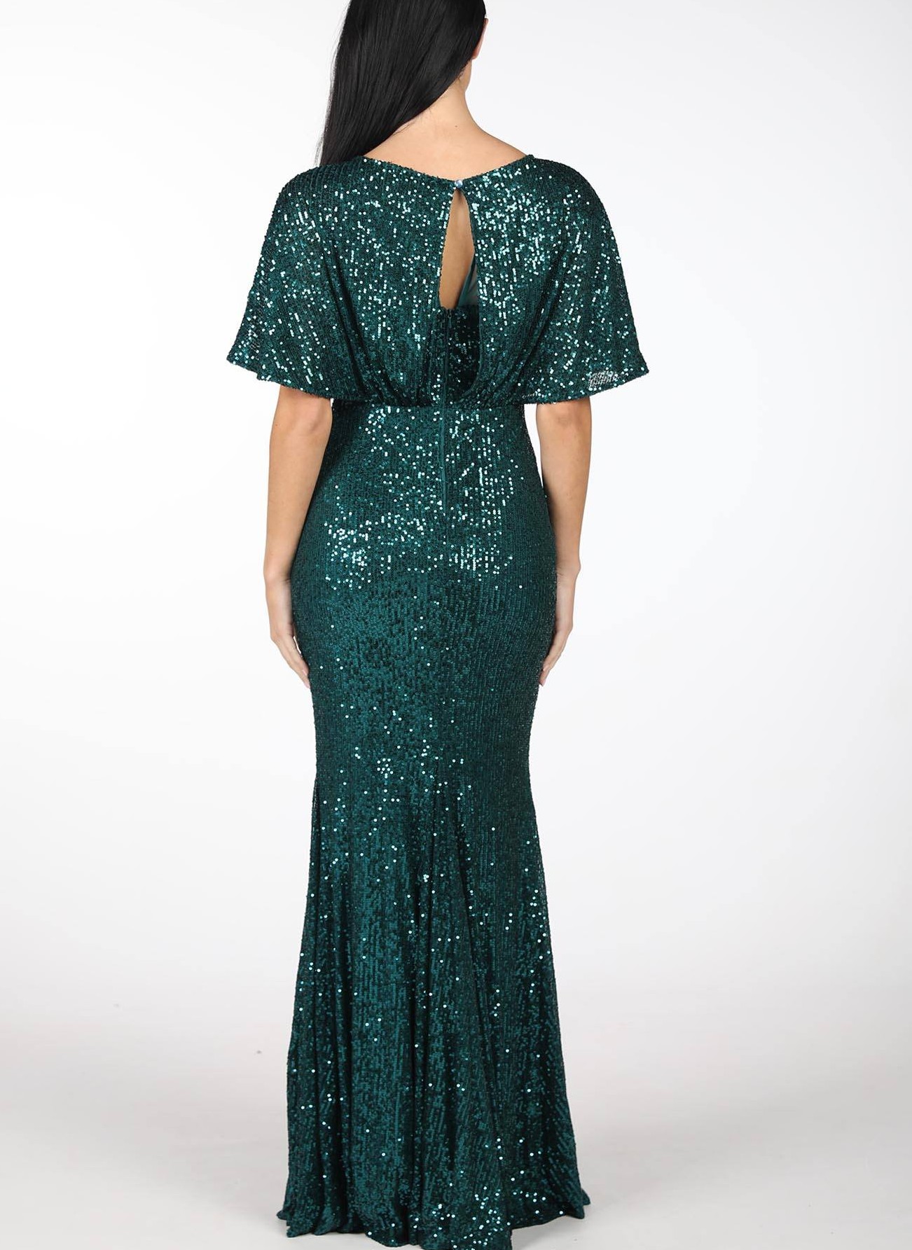 Sequin Butterfly-Sleeves Trumpet/Mermaid Green Mother Of The Bride Dresses