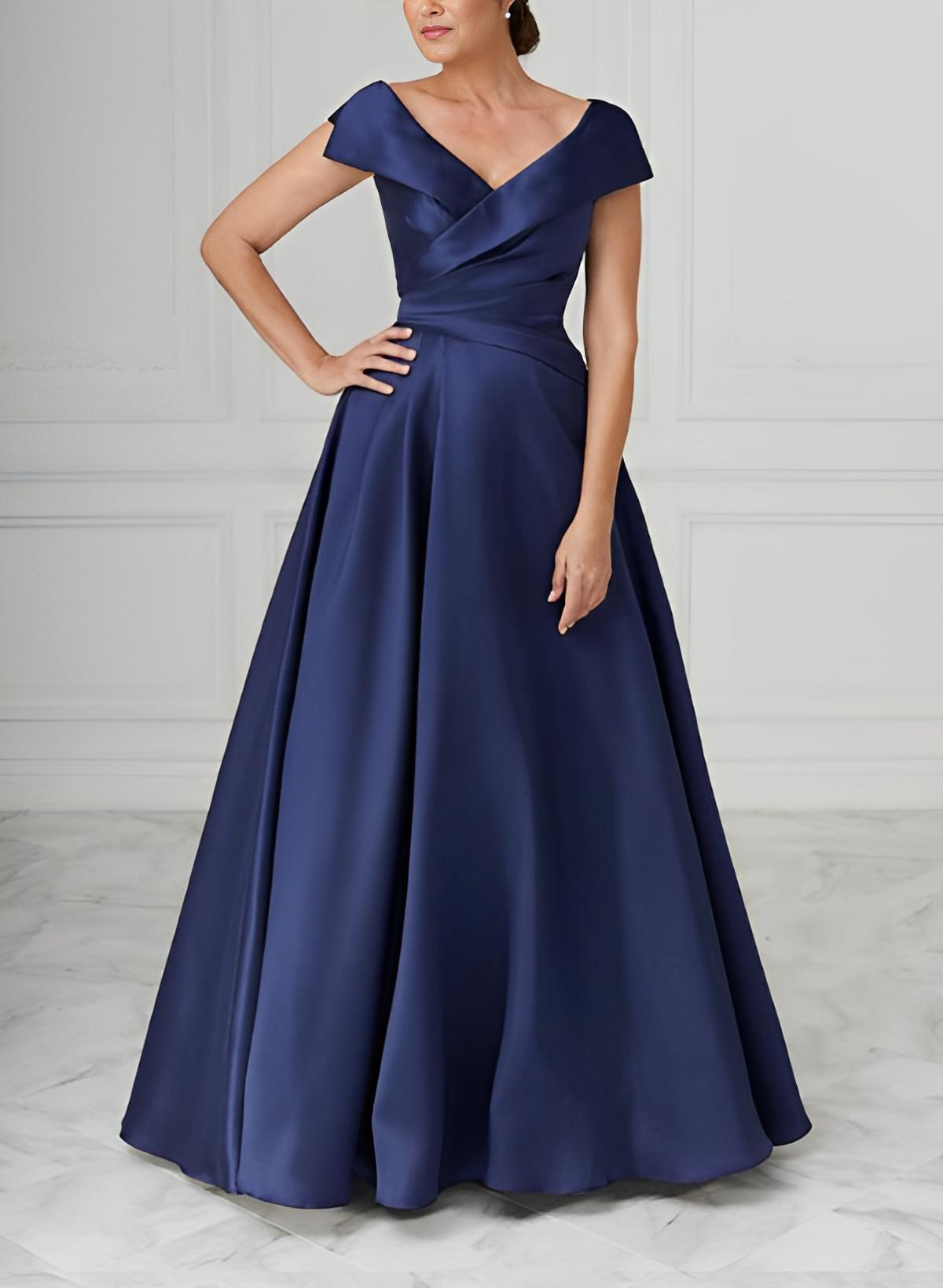 Dusk Mother Of The Bride A-Line Lace Sleeves V-Neck Long Chiffon Mother Of The Bride Dress