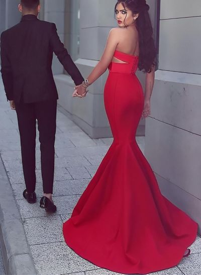 Red Trumpet/Mermaid Sweetheart Prom Dresses