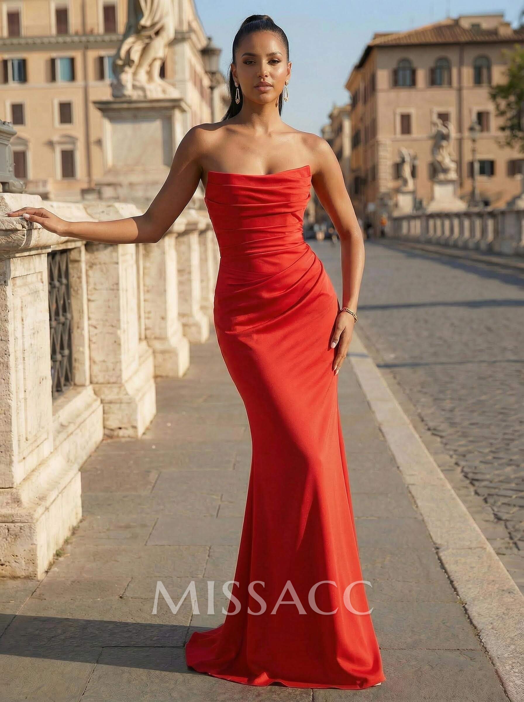 Strapless Fishtail Red Prom Dresses Strapless Fishtail Red Prom Dresses