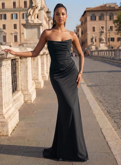 Strapless Mermaid Red Formal Dresses