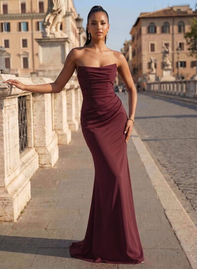 Strapless Mermaid Red Prom Dresses